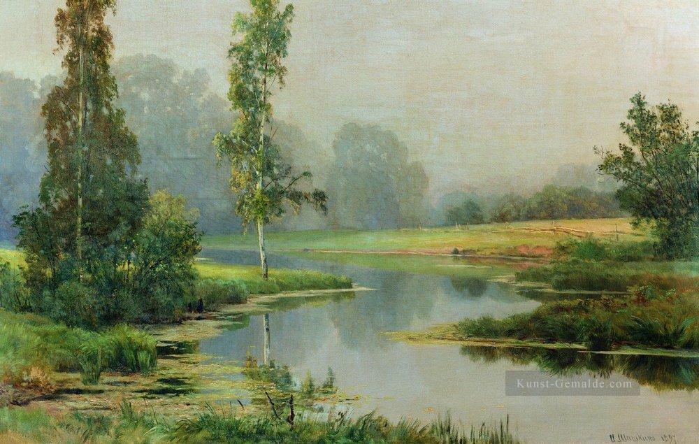 nisty Morgen 1897 klassische Landschaft Ivan Ivanovich Fluss Ölgemälde